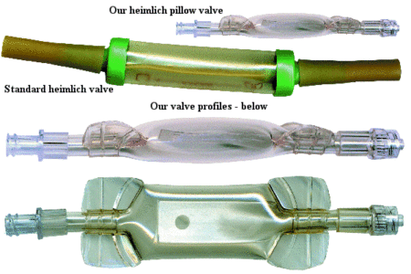 Heimlich pillow valve