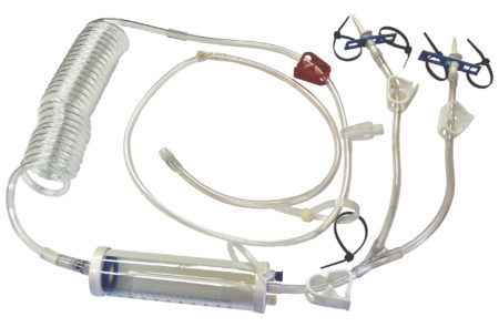 Equine y spiral infusion line