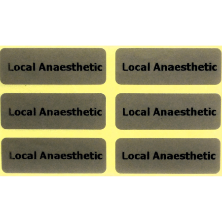 Syringe Label; Local Anaesthetic (Box of 400)