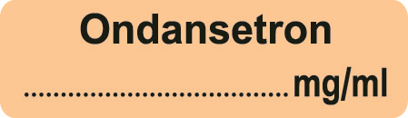 Syringe Labels: ONDANSETRON Pink with Black Text (Box of 400)