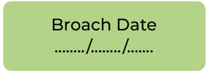 Syringe Labels: Broach Date, Green with black text (Box of 400)