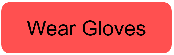 Syringe Labels: Wear Gloves, Red with Black Text (Box of 400)
