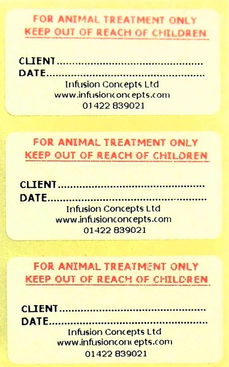 J270801 and animal treatment only customisable label