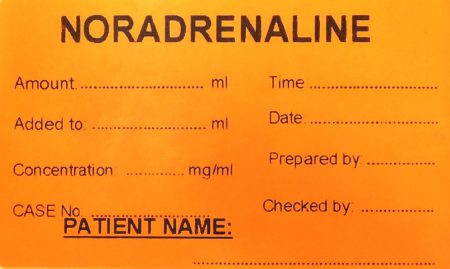 Clinics orange medication labels 200 roll 47x80mm   j2713