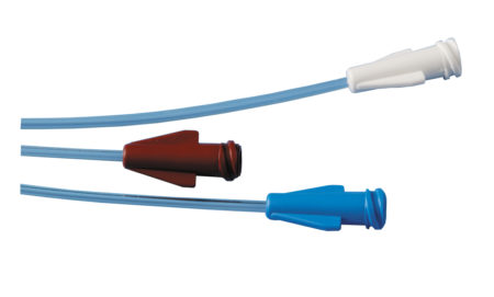 Jugular catheter triple lumen end