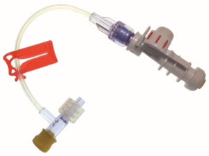 Female Luer lock adapter attached to T-Connector CSTDs