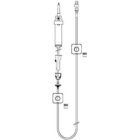 Standard Twin T-Port Needle Free Giving Set Diagram