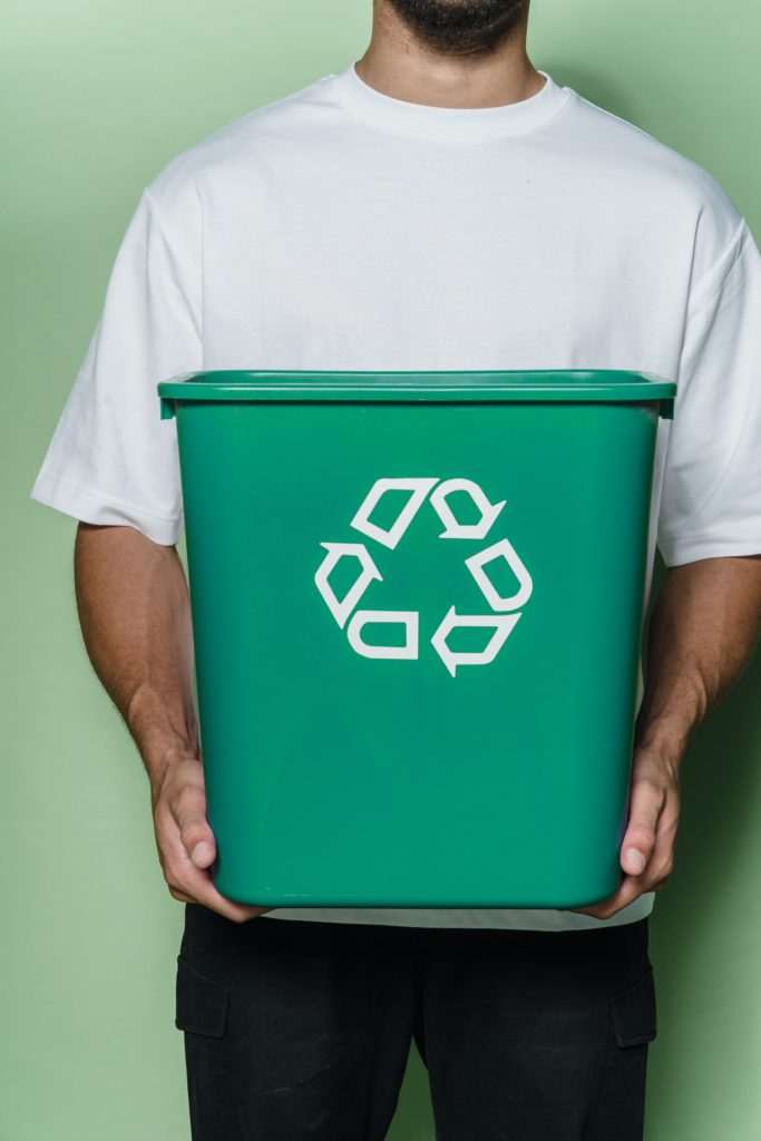 Green recycling bin